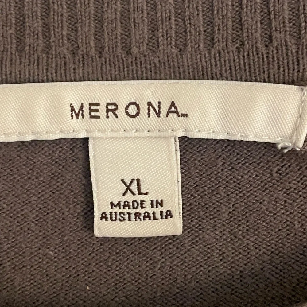 Merona Brown Crew Neck Sweater Fine-Gauge Cotton Sweater Comfy Stretchy Light - Picture 5 of 9